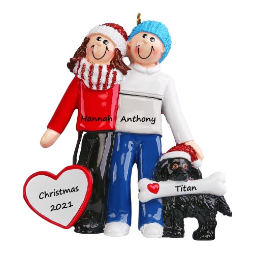 Personalized Couple With Dog Ornament Family With Dog Couple Etsy