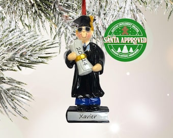 Personalized Graduation Ornament, Diploma Christmas Ornament, Custom Graduate Ornament For Boy, College High School Graduate, Valedictorian