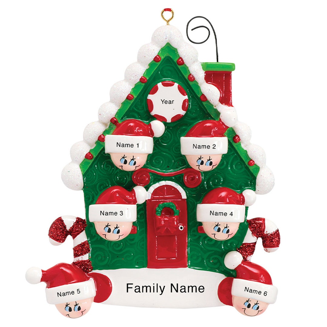 Personalized Family Of 6 Christmas Ornaments 