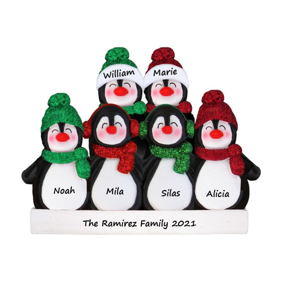 Personalized Family Of 6 Christmas Ornaments 