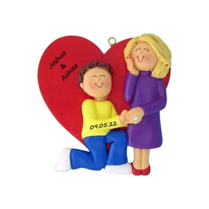 Engagement Ornament / She Said Yes / Personalized Wedding Proposal Christmas Ornament / Just Engaged Ornament / Couple&#39;s Engagement Ornament