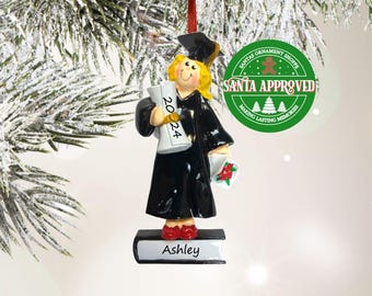 Personalized Graduation Ornament, Diploma Christmas Ornament, Custom Graduate Ornament For Girl, College Highschool Graduate, Valedictorian