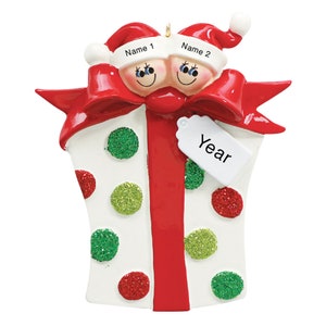 Personalized Couple Ornament / Glitter Gift Box Couple Personalized Christmas Ornament / Couple Christmas Ornament / Custom Gift for Couple