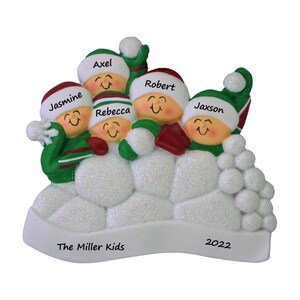 Family Ornament For 2023 Personalized Family Of 5 Christmas Ornament Snowball Fight Ornament Snow Day Ornament Custom Family Ornament