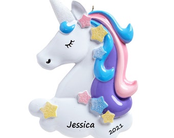PERSONALIZED Unicorn Ornament / Magical Unicorn Christmas Ornament / Unicorn Ornament / Hand Personalized Christmas Ornament - Gift For Girl