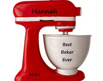 Personalized Mixer Ornament / Gift For Bakers / Baking Ornament With Name / Gift For New Chef / New Bakery