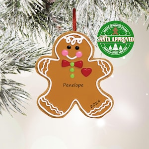 Personalized Gingerbread Man Cookie Ornament, Gingerbread Cookie Christmas Ornament, Gingerbread Cookie Baker Ornament, Gifts For Baker Kids