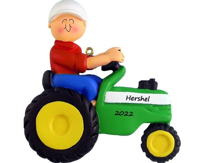 Green Tractor Ornament / Green Farming Tractor Ornament / Tractor Ornament / Ornament With Name