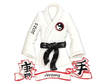Personalized Karate Ornament, Karate Christmas Ornament, Custom Dogi Uniform, Martial Art Ornament, Gift for Karate Lover