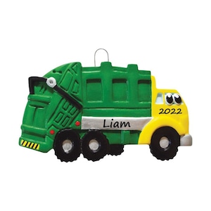 Personalized Garbage Truck Ornament / Custom Toddler Ornament / Garbage Truck Christmas Ornament / Toy Truck Ornament / Gift for Kids