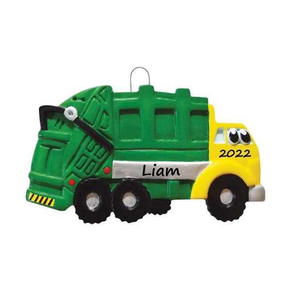 Personalized Garbage Truck Ornament / Custom Toddler Ornament / Garbage Truck Christmas Ornament / Toy Truck Ornament / Gift for Kids