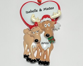 Personalized Christmas Deer Couple Ornament-Deer Ornament Couple-Personalized Ornament-Our 1st Christmas