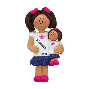 Personalized Christmas Ornaments for Kids, Matching Girl and Doll Gifts, Ornament with Name, Gift for Girls, Personalized Doll, Gift For Kid