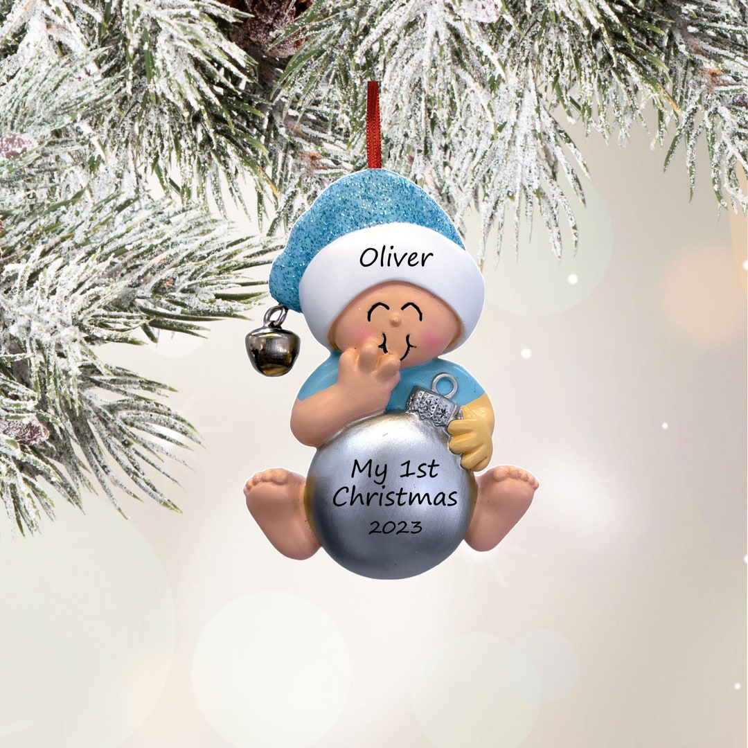 Baby's First Christmas Ornament Baby Boy Blue Ornament Baby's 1st