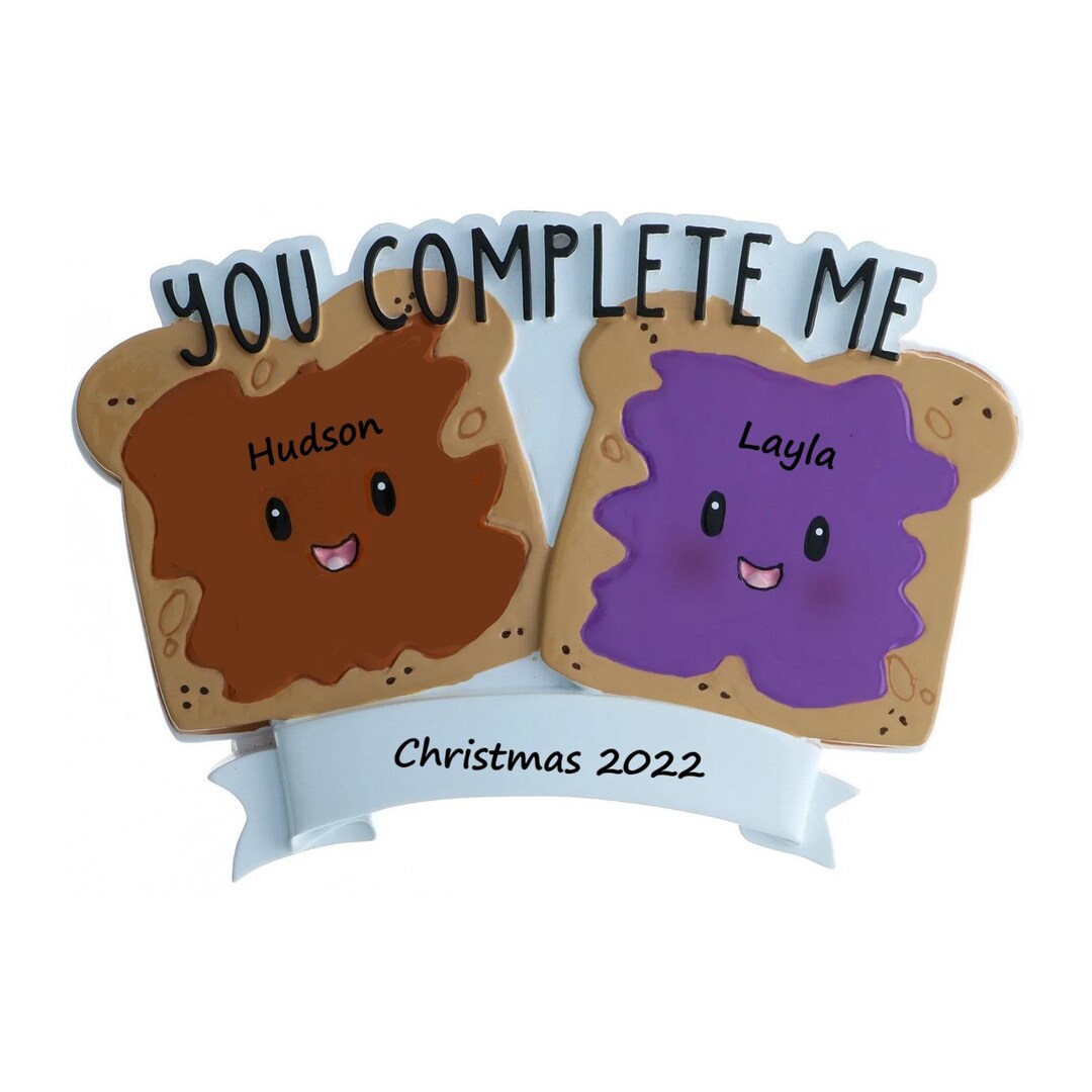Personalized Couple Ornament / Peanut Butter and Jelly Couple Christmas