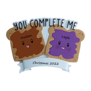 Personalized Couple Ornament / Peanut Butter And Jelly Couple Christmas Ornament You Complete Me Ornament Peanut Butter Jelly Time Couples