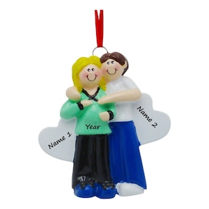 Personalized Pregnant Couple Ornament We&#39;re Expecting Christmas Ornament New Baby Ornament Pregnancy Announcement 1st Time Parents Gift
