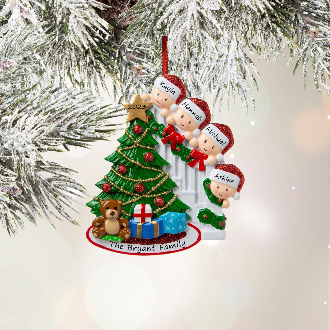 2023 Personalized Family Christmas Ornaments Family of 4 Ornament With