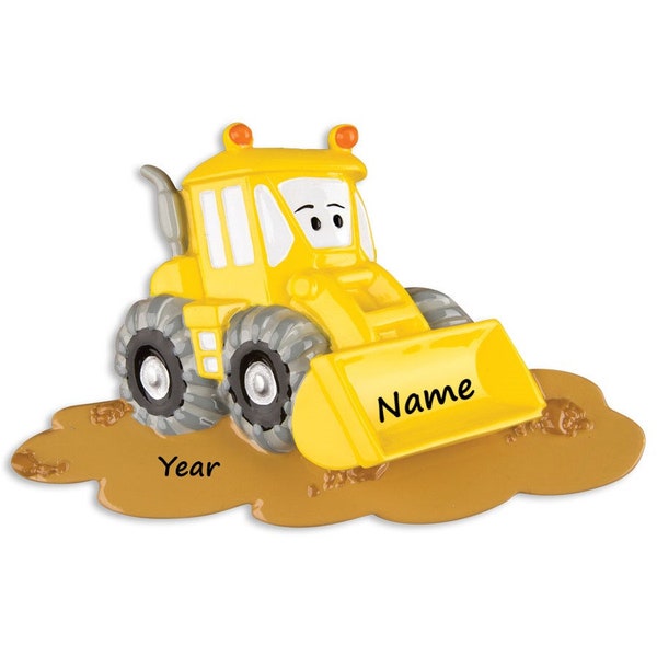 Personalized Ornament For Kids Bulldozer Personalized Christmas Ornament For Boys Construction Worker Ornament Children's Christmas Gift