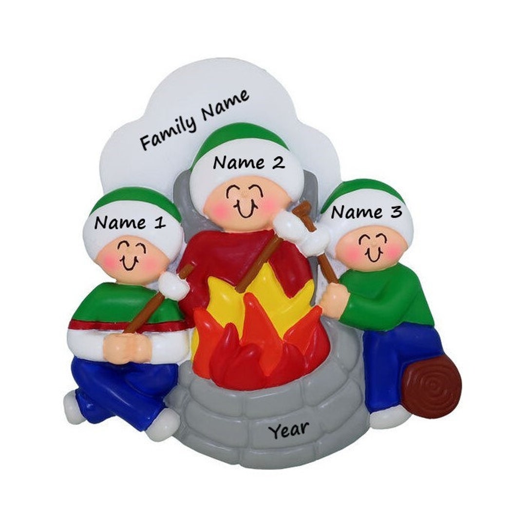 Personalized Camping Ornament- Couple/Parents With Up To 6 Kids, 2 Pet | Casual Chic Shop