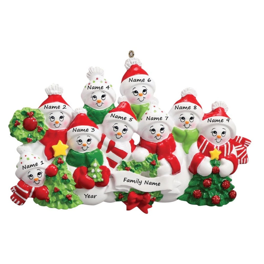 Family Of 9 Christmas Ornament 