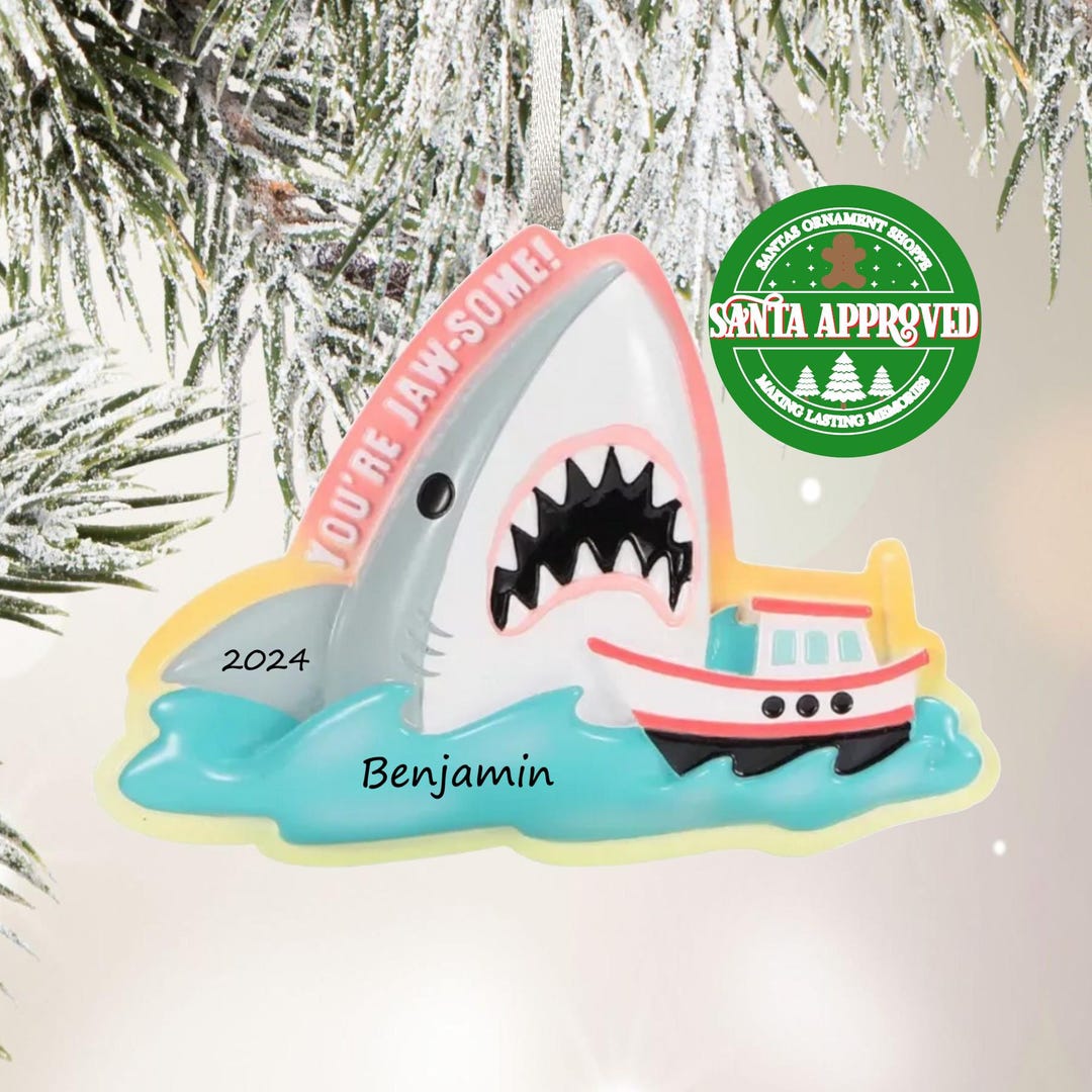 Personalized Ornament for Kids Personalized Shark Ornament Baby Shark