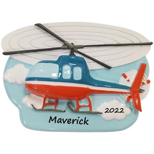 Personalized Helicopter Christmas Ornament Helicopter Pilot Ornament Custom Aircraft Personalized Christmas Ornament For Kids