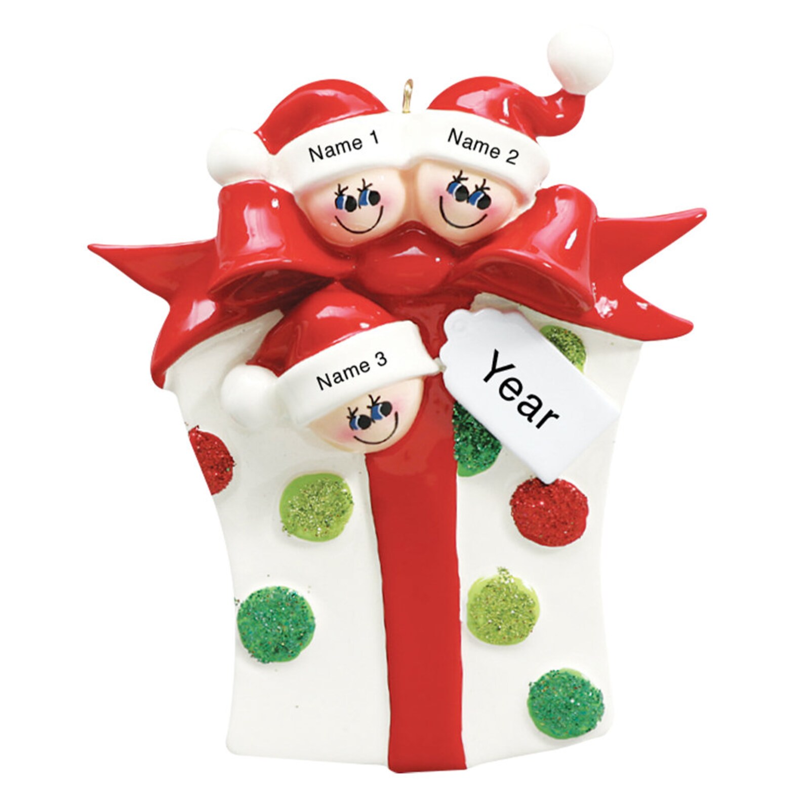 Personalized Gift Box Family of 3 Christmas Ornament / Etsy