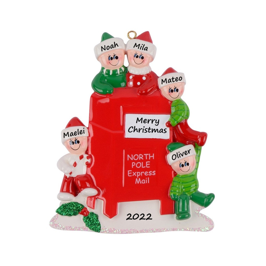 Personalized Family Of 5 Christmas Ornaments 