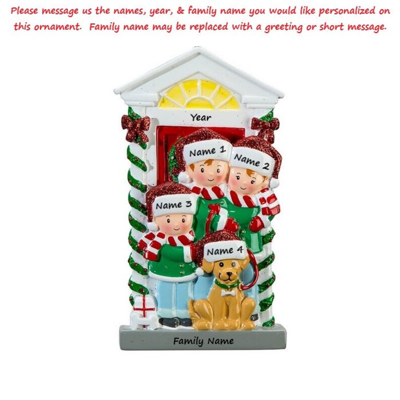 Family of 3 Personalized Christmas Ornament With Dog / Family With Pet ...