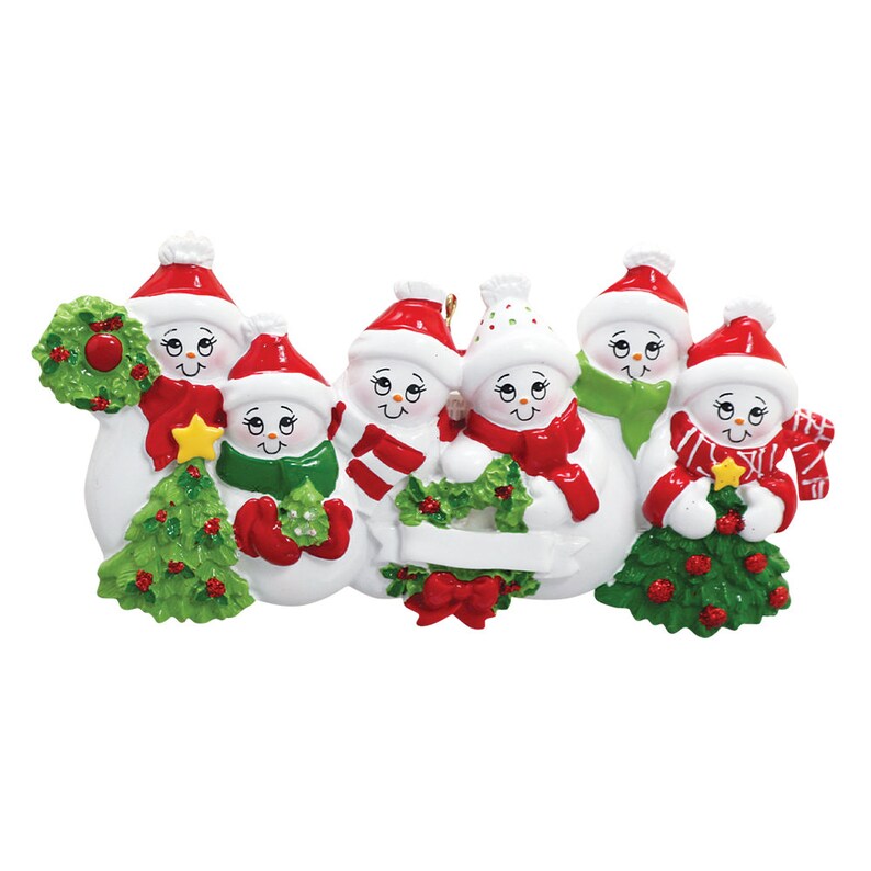 Personalized Snowman Family of 6 Christmas Ornament / Family Christmas ...