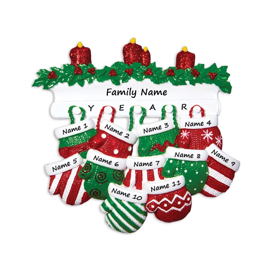 Personalized Grandparents Christmas Ornaments / Family of 11 Grandkids