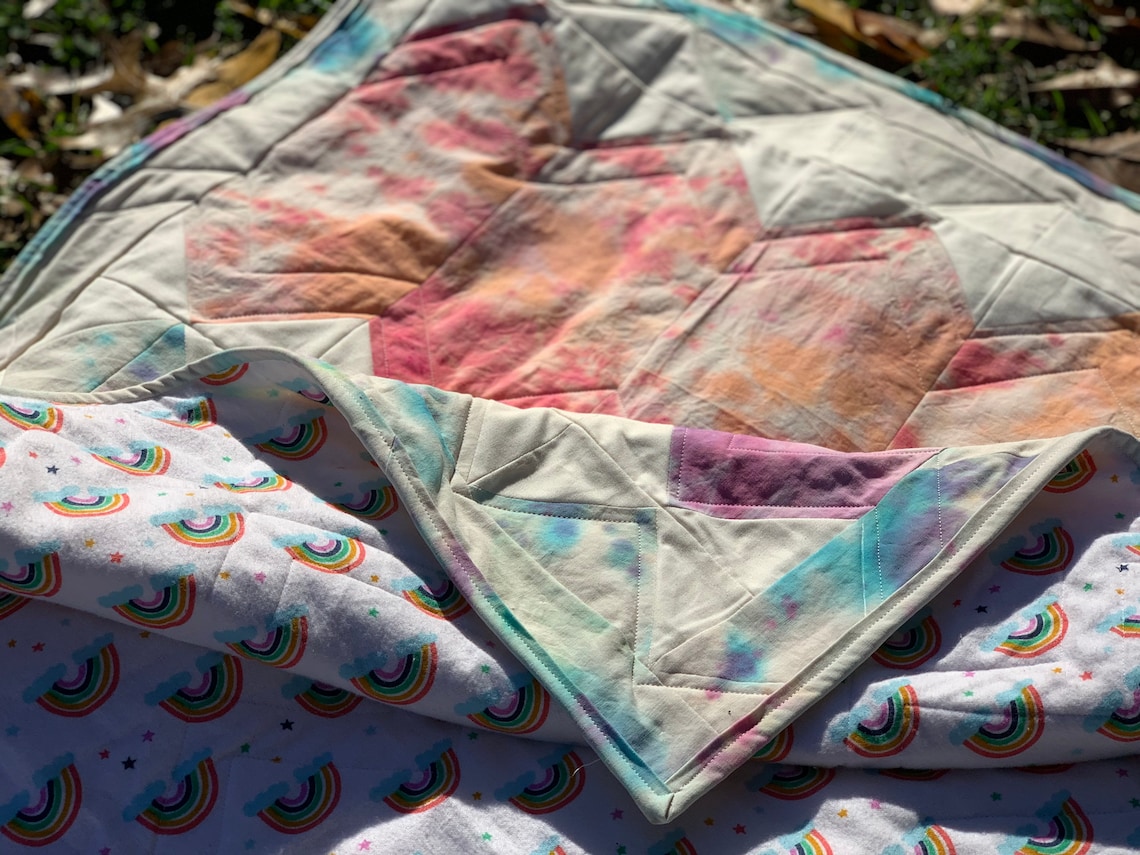 Handmade Throw Sized Tie Dye Quilt Etsy
