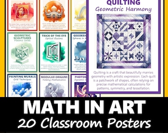 Math in Art & Architecture Posters: STEM Classroom Decor (PDF Download Set of 20)