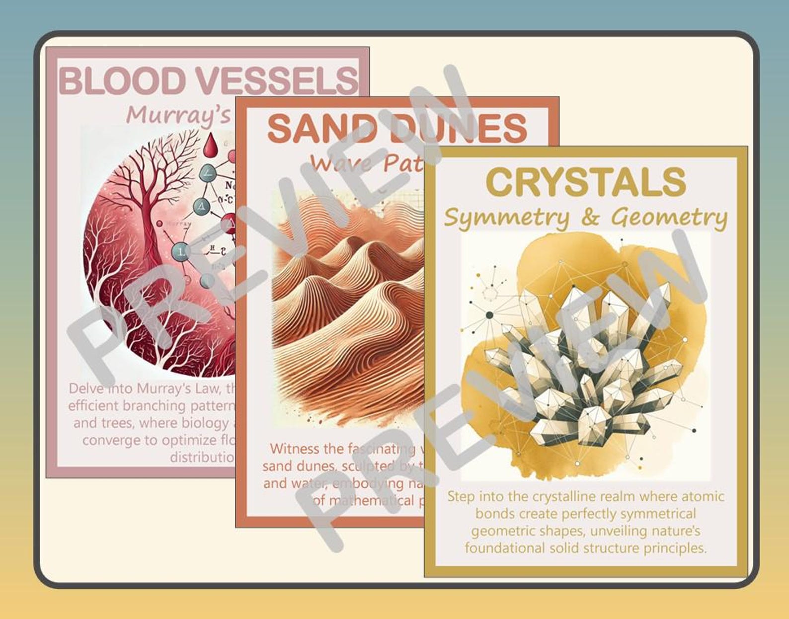 Math in Nature Poster Set: Boho STEM Classroom Decor Bulletin Board ...