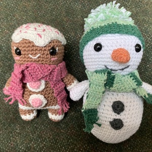 Amigurumi Crochet Pattern: Snowman and Gingerbread (PDF Pattern)