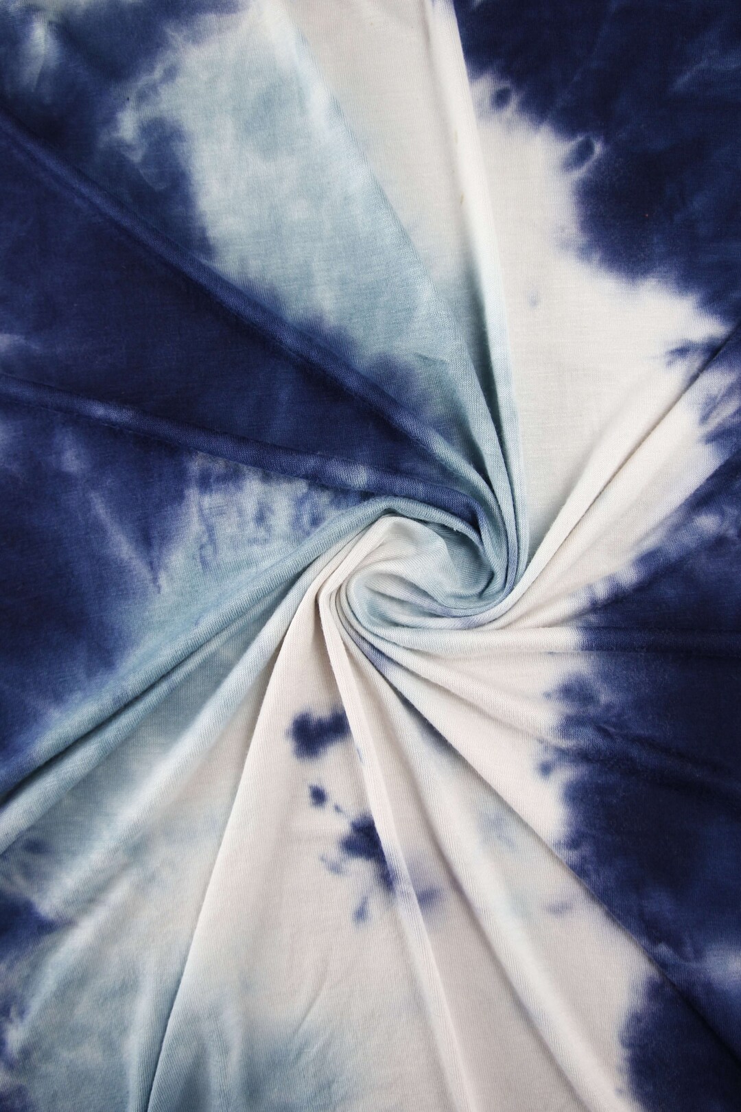 Rayon Navy/white Combo Tie Dye,tie Dye Fabric by the Yard,rayon Spandex Fabric, Tie Dye Knit