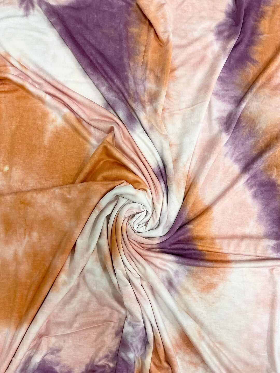Rayon Mauve/orange Combo Tie Dye, Tie Dye Fabric by the Yard,rayon