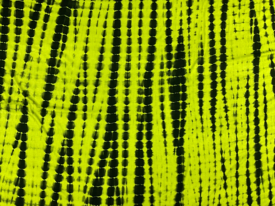 Rayon Lime/black Tie Dye Fabric by the Yard,rayon Spandex Fabric, Tie