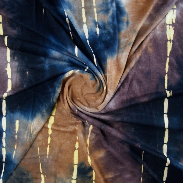 Rayon Bamboo Rust/Navy/Moka combo Tie dye tissu par cour, Rayon spandex tissu, Tie dye tricot tissu, Tie dye stretch Jersey tricot, F39716