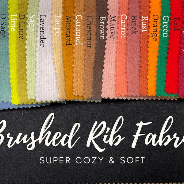 Brushed rib solid fabric, Super soft fabric, Brushed Knit fabric, Fabric by the yards, Soft sweater knit fabric,A18051-Brushed rib 390