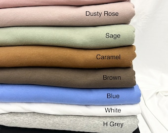 Cotton French terry Solid, Sweatshirt fabric, Fabric by the yards, sweater knit fabric, Heavy weight French terry fabric- NY00001-38