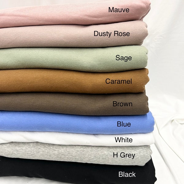 Cotton French terry Solid, Sweatshirt fabric, Fabric by the yards, sweater knit fabric, Heavy weight French terry fabric- NY00001-38