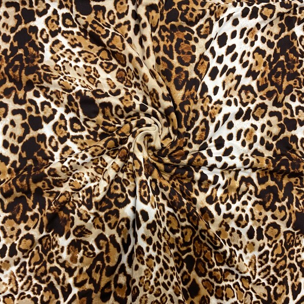 Leopard print Dty brushed fabric, Animal print fabric, Dty brush jersey fabric, Stretched fabric, Dress fabric, Fall fabric, GW200502-32