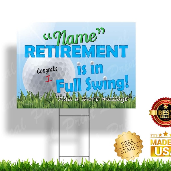 Retirement Yard Sign Etsy