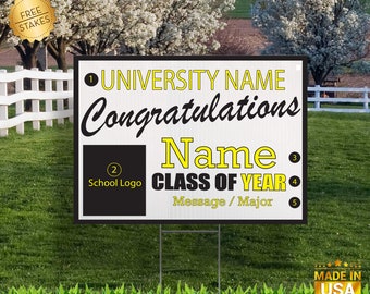 Graduation Signs ANY School University Grade Senior Graduation Gift for Graduation yard sign for graduation senior graduation decorations