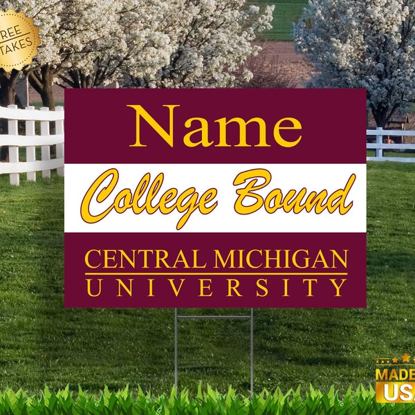 Central Michigan University "College Bound" Customizable Graduation Signs