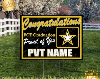 United States Army Basic Training Graduation Sign Army Yard Sign Join the Army United States Army Yard Sign Veteran Army Gift Custom Sign