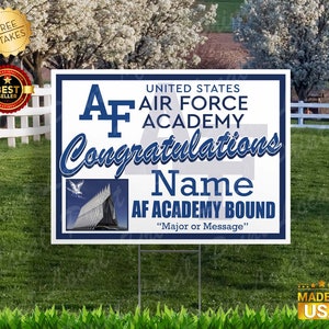 United States Air Force Academy Sign Air Force Academy Bound Yard Sign United States Air Force Academy Gift Sign with stake AF Bound w/NAME