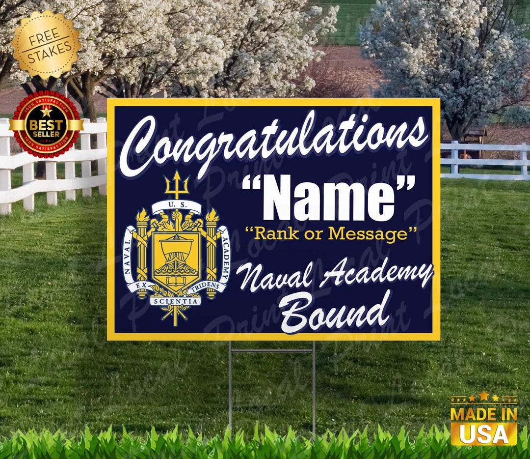 United States Naval Academy Sign Naval Academy Bound Yard Sign Navy ...